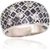 Серебряное кольцо #2101683(POx-Bk)_CZ, Серебро	925°, оксид (покрытие), Цирконы , Размер: 18.5, 5.9 гр.