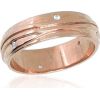 Золотое обручальное кольцо #1100552(AU-R)_CZ (Толщина кольца 6mm), Красное золото	585°, Цирконы , Размер: 16.5, 5 гр.