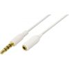 Goobay Kabelis 3.5mm 4pin spraudnis - 3.5mm 4pin ligzda 1.5m stereo, balts