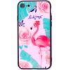 Evelatus Apple iPhone 7/8/SE 2020 Picture Glass Case Flamingo Party