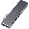 Choetech HUB-M14 for Macbook Pro 7in2 USB-C Thunderbolt 3 Silver Docking Station 100W