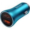 Baseus Golden Contactor Max car charger, 2x USB, 60W (blue)