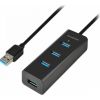 AXAGON HUE-S2BL 4x USB3.0 Charging Hub 1.2m Cable, MicroUSB Charging