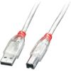 CABLE USB2 A-B 0.5M/TRANSPARENT 41751 LINDY