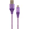 Gembird Cablexpert CC-USB2B-AMMBM-2M-PW USB cable USB 2.0 USB A Micro-USB B Purple, White