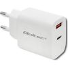 Qoltec 51714 Charger | 18W | 5-12V | 1.5-3A | USB type C PD | USB QC 3.0 | White