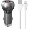 LDNIO C503Q 2USB Car charger + Lightning Cable