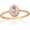 Золотое кольцо #1101148(Au-R)_TZLB, Красное Золото 585°, Небесно-голубой топаз, Размер: 17, 1.47 гр.