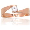 Золотое кольцо #1100989(Au-R)_CZ, Красное Золото 585°, Цирконы, Размер: 18, 1.75 гр.