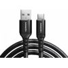 Axagon Data and charging USB 2.0 cable length 1 m. 3A. Black braided.