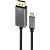 RoGer Kabelis USB-C uz DisplayPort 4K@60Hz / 1.8m / Peleks