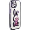 iLike iPhone 15 Silicone Case Print Desire Rabbit Apple Purple
