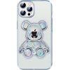 iLike iPhone 15 Pro Silicone Case Print Desire Bear Apple Silver