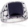 Серебряное кольцо #2101864(POx-Bk)_ON, Серебро 925°, оксид (покрытие), Оникс, Размер: 21, 14.3 гр.