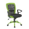 Рабочий стул LENO 60x57xH91-98,5cм, сиденье: ткань, цвет: серый, спинка: сетка: цвет: серый, зелёные края из кожзамените