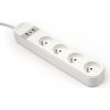 Gembird Smart power strip with USB charger, 4 French sockets, white