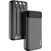 Dudao capacious powerbank with 3 built-in cables 20000mAh USB Type C + micro USB + Lightning black (Dudao K6Pro +)