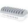 Manhattan Charging Station, 10x Ports: 3x USB-C (up to 18W PD) and 7x USB-A (up to 12W), 120W Total Output, White/Grey, Three Year Warranty, Box