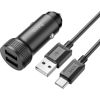 Car charger Hoco Z49 2xUSB-A + Type-C black