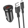 Автомобильная зарядка Borofone BZ18 Quick Charge 3.0 18W + MicroUSB черная