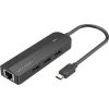 USB-C to 3x USB 2.0, RJ45, Micro-B Hub Vention TGOBB 0.15m, Black