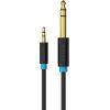 3.5mm Male TRS to Male 6.35mm Audio Cable 0.5m Vention BABBD Black