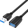 Extension Cable USB 3.0, male USB to female USB, Vention 1m (Black)