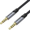 TRRS 3.5mm Male to Male Aux Cable 0.5m Vention BAQHD Gray