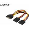 SAVIO Кабель питания SATA AK-17 | 18 см | 1x15 pin SATA (F) | 2x15 pin SATA (M)