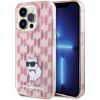 Karl Lagerfeld KLHCP15XHNCMKLP iPhone 15 Pro Max 6,7" rozā cietais maciņš Monogram Choupette