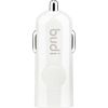 LED car charger Budi 1xUSB-A, 2.4A (white)