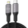 Fast Charging cable Rocoren USB-C to Lightning Retro Series 1m (grey)