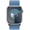 Apple Watch Series 9, Smartwatch (silver/blue, aluminum, 41 mm, Sport Loop, Cellular)