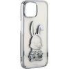 iLike iPhone 15 Pro Silicone Case Print Desire Rabbit Apple Silver