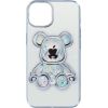 iLike iPhone 15 Silicone Case Print Desire Bear Apple Silver