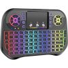 RoGer QL268 Wireless Mini Bezvadu Kompakta Klaviatūra PC / PS3 / XBOX 360 / Smart TV / Android + TouchPad (Ar RGB Apgaismojumu)