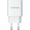 CANYON H-18-01, Wall charger with 1*USB, QC3.0 18W, Input: 100V-240V, Output: DC 5V/3A,9V/2A,12V/1.5A, Eu plug, OCP/OVP/OTP/SCP, CE, RoHS ,ERP. Size: 80.17*41.23*28.68mm, 50g, White