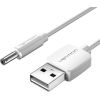 Power Cable USB 2.0 to DC 3.5mm Barrel Jack 5V Vention CEXWD 0,5m (white)