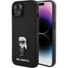 Karl Lagerfeld Fixed Glitter Ikonik Logo Metal Pin Back Case Aizsargapvalks Priekš Apple iPhone 15