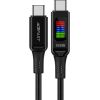 USB-C to USB-C cable Acefast C7-03 1.2m, with display (black)