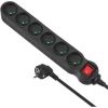 Maclean MCE225 power extension 1.5 m 6 AC outlet(s) Indoor Black