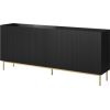 Cama Meble PAFOS chest of drawers on golden steel frame 200x40x102 matte black