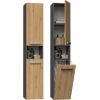 Top E Shop Topeshop NEL III ANT/ART bathroom storage cabinet Graphite, Oak