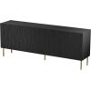 Cama Meble JUNGLE chest of drawers 190x40.5x74.5 black matt + golden legs