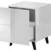 Cama Meble Cama bedside table REJA white gloss/white gloss