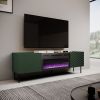 Cama Meble RTV cabinet with an electric fireplace ONDA 180,5x40xH58,39 green (standing or wall mounted)