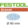 Festool Smilšpapīrs ekscentra slīpmašīnai Granat; 90 mm; P320; 100 gab.