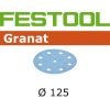 Festool Smilšpapīrs ekscentra slīpmašīnai Granat; 125 mm; P400; 100 gab.