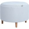 Ottoman/ table HIRO D56xH42,5cm, white, with storage and tray