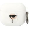 Karl Lagerfeld 3D Logo NFT Karl Head Silicone Case for Airpods 3 White